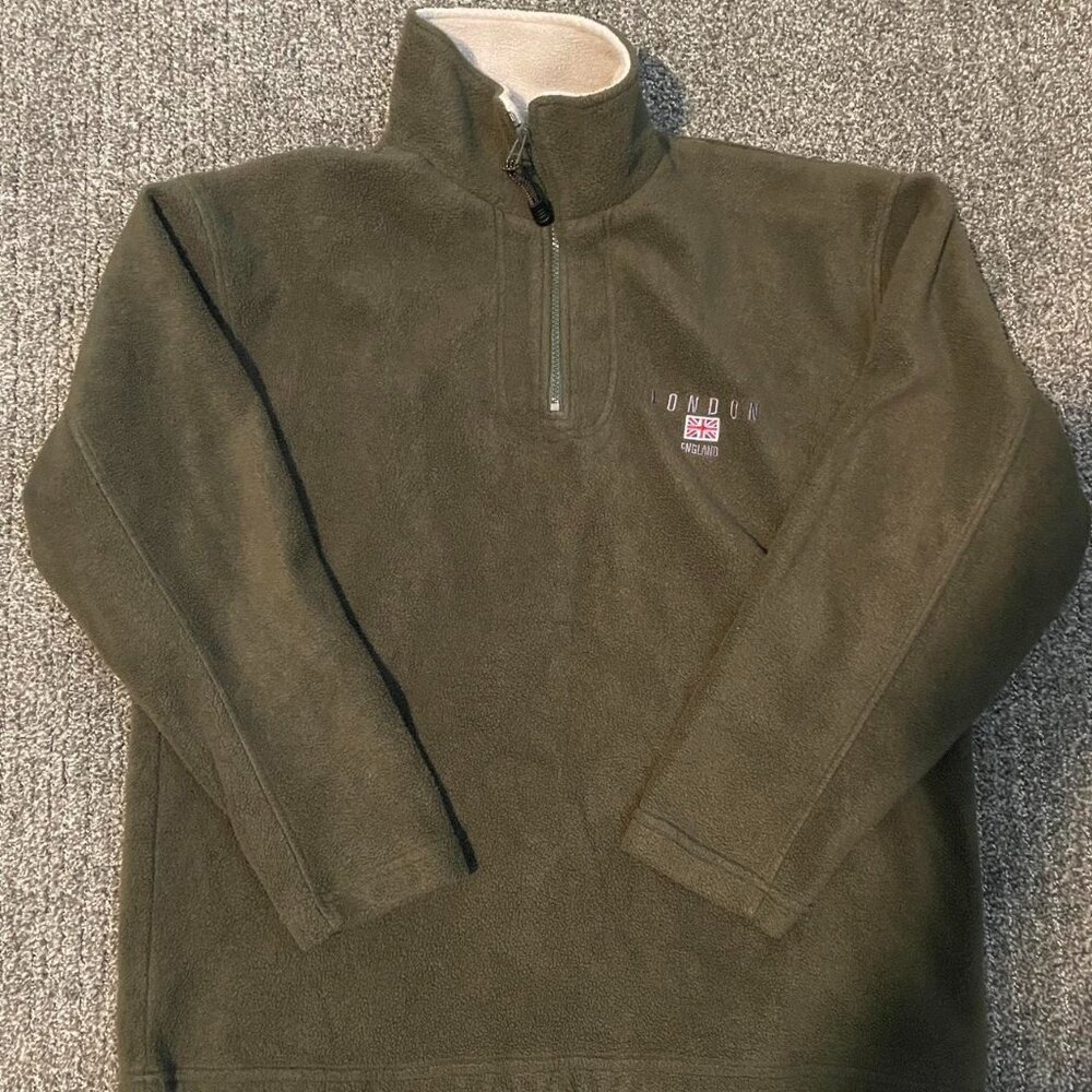 Green fleece quarter zip jumper #winter
